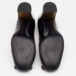 Pre Owned Louis Vuitton Black Patent Leather Studded Graceful Block Heel Pumps Size 36