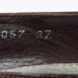 Pre Owned Louis Vuitton Dark Brown Leather Bow Round-Toe Pumps Size 37 