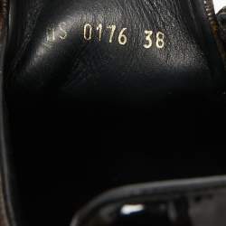 مملوكة مسبقًا Louis Vuitton Brown Monogram Canvas and Black Patent Leather Frontrow Low Top Sneakers Size 38