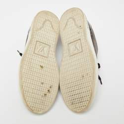 مملوكة مسبقًا Louis Vuitton Brown Monogram Canvas and Black Patent Leather Frontrow Low Top Sneakers Size 38