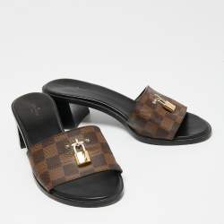Pre Owned صندل سلايد لوي فيتون لوك إيت كانفاس دامييه إيبين بني مقاس 40