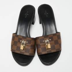 Pre Owned صندل سلايد لوي فيتون لوك إيت كانفاس دامييه إيبين بني مقاس 40