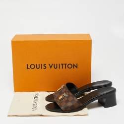 Pre Owned صندل سلايد لوي فيتون لوك إيت كانفاس دامييه إيبين بني مقاس 40