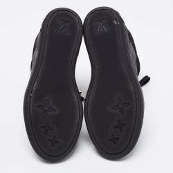 Louis Vuitton Black Monogram Empreinte Leather And Suede High Top Sneakers Size 36