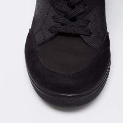 Louis Vuitton Black Monogram Empreinte Leather And Suede High Top Sneakers Size 36