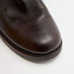 Pre Owned حذاء بوت لوي فيتون رايدنغ جلد بني بطول الركبة مقاس 39.5