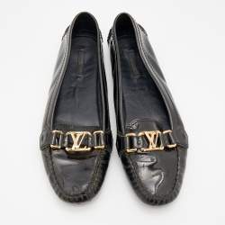 Pre Owned حذاء لوفرز لوي فيتون أوكسفو رد جلد لامع برونزي مقاس 40