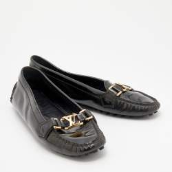 Pre Owned حذاء لوفرز لوي فيتون أوكسفورد جلد لامع برونزي مقاس 40