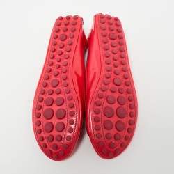 Pre Owned حذاء باليرينا فلات لوي فيتون أوكسفورد جلد لامع وردي نيون مقاس 38