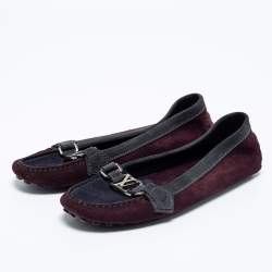 Louis Vuitton Multicolor Suede Loafers Size 39.5