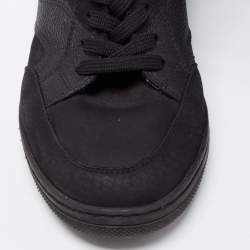 Louis Vuitton Black Monogram Empreinte Suede and Leather High-Top Sneakers Size 37.5