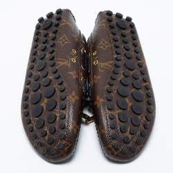 Pre Owned Louis Vuitton Brown Monogram Canvas Gloria Flat Loafers Size 37