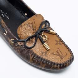 Pre Owned Louis Vuitton Brown Monogram Canvas Gloria Flat Loafers Size 37