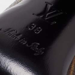 Pre Owned Louis Vuitton Dark Brown Monogram Canvas Mary Jane Pumps Size 38