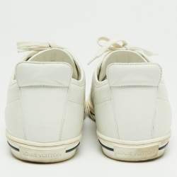 Louis Vuitton White Leather Logo Low Top Sneakers Size 39.5