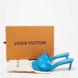 Louis Vuitton Blue Leather Revival Mule Sandals Size 39