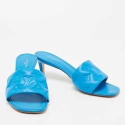 Louis Vuitton Blue Leather Revival Mule Sandals Size 39