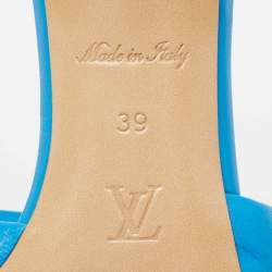 Louis Vuitton Blue Leather Revival Mule Sandals Size 39
