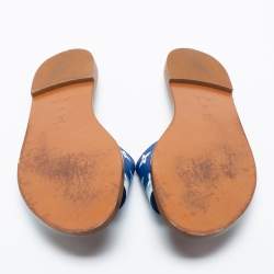 مملوكة مسبقًا صندل سلايد لوي فيتون لوكيت كانفاس مونوغرامي أزرق كحلي مقاس 40