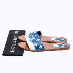 مملوكة مسبقًا صندل سلايد لوي فيتون لوكيت كانفاس مونوغرامي أزرق كحلي مقاس 40