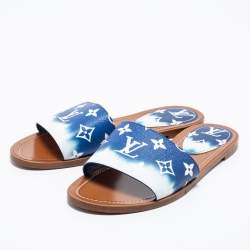 مملوكة مسبقًا صندل سلايد لوي فيتون لوكيت كانفاس مونوغرامي أزرق كحلي مقاس 40