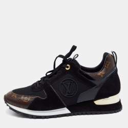 Louis Vuitton Black/Brown Monogram Canvas And Suede Run Away Low Top Sneakers Size 41