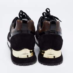 Louis Vuitton Black/Brown Monogram Canvas And Suede Run Away Low Top Sneakers Size 41