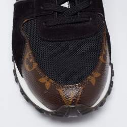 Louis Vuitton Black/Brown Monogram Canvas And Suede Run Away Low Top Sneakers Size 41
