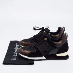 Louis Vuitton Black/Brown Monogram Canvas And Suede Run Away Low Top Sneakers Size 41