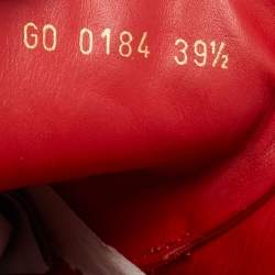 Louis Vuitton Red Leather And Embossed Monogram Suede Millenium Wedge Sneakers Size 39.5