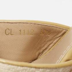 Louis Vuitton Beige Monogram Canvas Formentera Espadrille Wedge Platform Ankle Strap Sandals Size 37.5