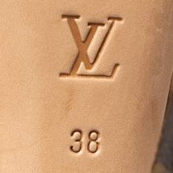 Pre Owned Louis Vuitton Brown Monogram Canvas Ritual Fetish Peep Toe Platform Pumps Size 38 