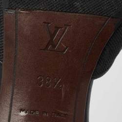 Pre Owned صندل سلايد لوي فيتون جلد وكانفاس مونوغرامي أسود مقاس 38.5