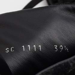 مملوكة مسبقًا Louis Vuitton Black/Blue Monogram Embossed Suede And Canvas Cap Toe Wedge Sneakers Size 39.5