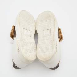 مملوكة مسبقًا حذاء رياضي لوي فيتون فرونت رو كانفاس مونوغرامي وجلد بني /أبيض مقاس 37.5