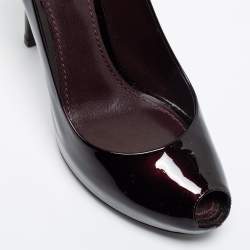 مملوكة مسبقًا حذاء كعب عالي لوي فيتون او ريالي! جلد لامع أسود مقاس 38