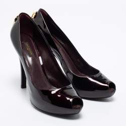 مملوكة مسبقًا حذاء كعب عالي لوي فيتون او ريالي! جلد لامع أسود مقاس 38