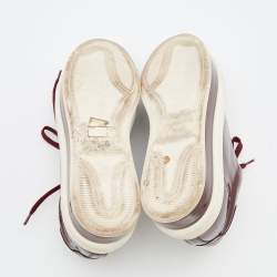 Louis Vuitton Burgundy Patent Leather Lace Up Platform Sneakers Size 38