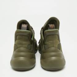 Louis Vuitton Olive Green Mesh and Leather Archlight Sneakers Size 38.5