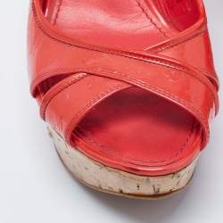 مملوكة مسبقًا صندل لوي فيتون جلد فيرنيه روج غرينادين كعب روكي مقاس 40.5