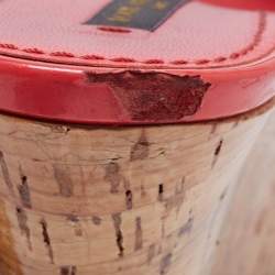 مملوكة مسبقًا صندل لوي فيتون جلد فيرنيه روج غرينادين كعب روكي مقاس 40.5