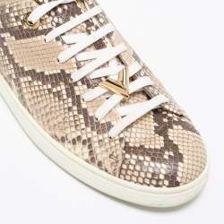 Louis Vuitton Brown/Cream Python Leather Frontrow  Sneakers Size 37.5