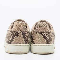 Louis Vuitton Brown/Cream Python Leather Frontrow  Sneakers Size 37.5