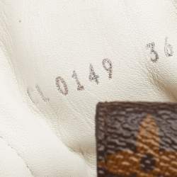 مملوكة مسبقًا Louis Vuitton White/Brown Monogram Canvas And Knit Fabric Archlight Low Top Sneakers Size 36