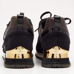 Louis Vuitton Black/Brown Monogram Canvas And Mesh Run Away Low Top Sneakers Size 35
