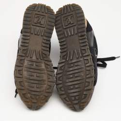 Louis Vuitton Black/Brown Monogram Canvas And Mesh Run Away Low Top Sneakers Size 35