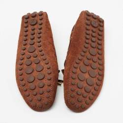 مملوكة مسبقًا حذاء لوفرز لوي فيتون غلوريا سويدي بني سليب أون مقاس 37