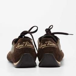 Louis Vuitton Brown Suede And Monogram Canvas Energie Low Top Sneakers Size 37