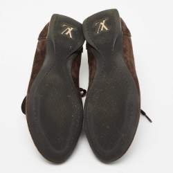 Louis Vuitton Brown Suede And Monogram Canvas Energie Low Top Sneakers Size 37