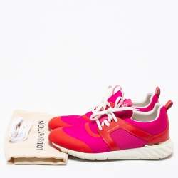 Louis Vuitton Pink/Red Neoprene And Leather Aftergame Sneakers Size 41